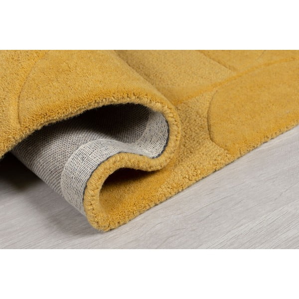 Sárga gyapjú kerek szőnyeg ø 160 cm Gigi - Flair Rugs-image-4