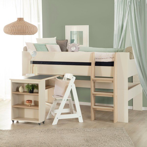 Bézs galéria gyerekágy ágyrács nélkül 90x200 cm Studio – Roba-image-1