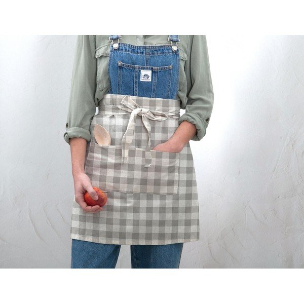 Delantal de Lino Grey Vichy szövet kötény - Really Nice Things-image-1