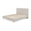 Bézs kárpitozott franciaágy ágyráccsal 160x200 cm Tory – Bobochic Paris