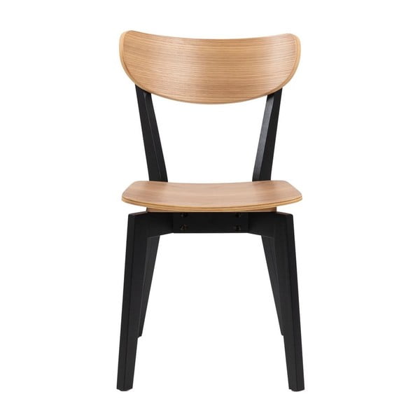 Fekete-natúr színű étkezőszék tölgyfa dekorral Roxby – Actona-image-2