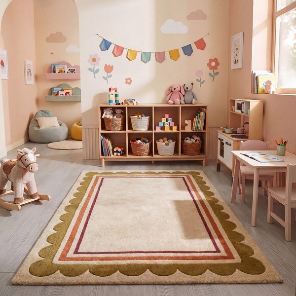 Natúr színű kézi szövésű gyapjú szőnyeg 120x170 cm Lois – Flair Rugs-image-1