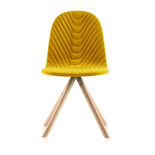 Mannequin Wave sárga szék natúr lábakkal - Iker