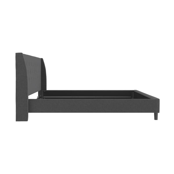 Sötétszürke kárpitozott franciaágy 180x200 cm Her Majesty – Støraa-image-4