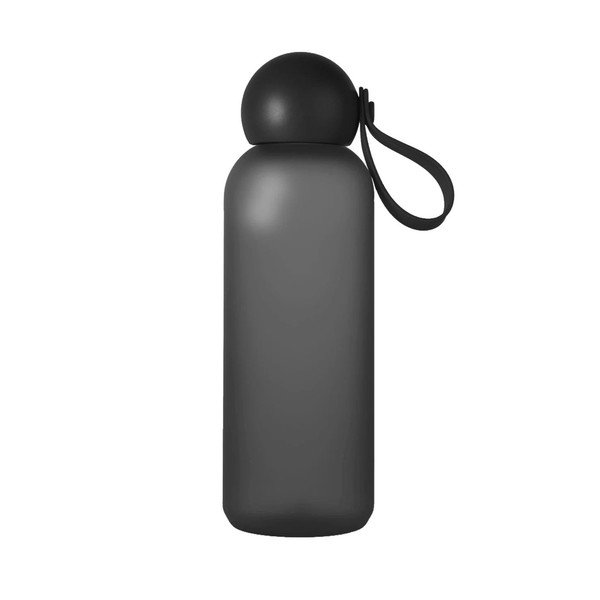 Fekete újrahasznosított műanyag utazó ivópalack 650 ml Tom – Sagaform