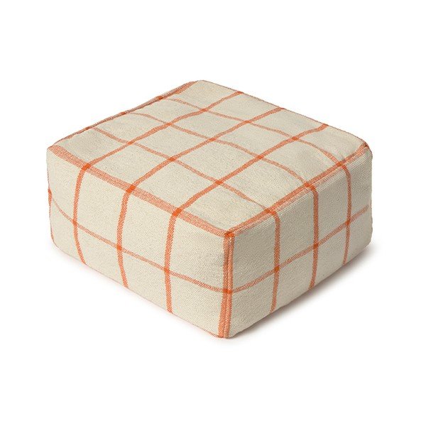 Krémszínű puff Geo Block – Lorena Canals