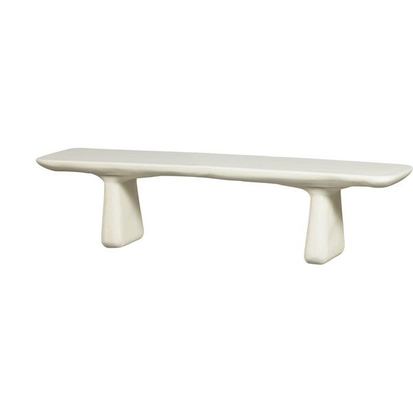 Elefántcsont színű műanyag kerti pad Loggia – WOOOD-image-2