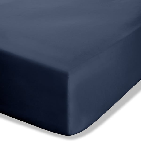 Sötétkék gumis perkál lepedő 135x190 cm Easy Iron Percale – Catherine Lansfield