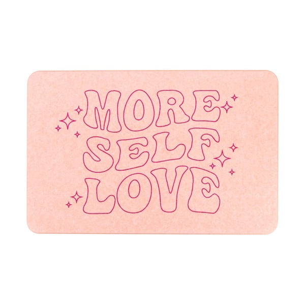 Világos rózsaszín fürdőszobai kilépő 39x60 cm More Self Love – Artsy Doormats