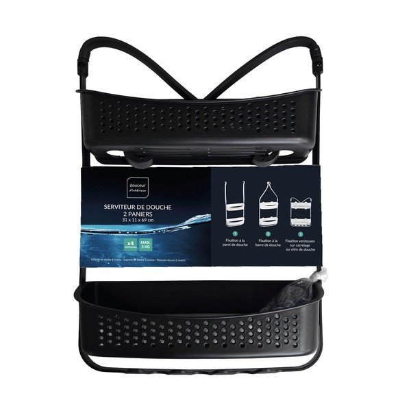 Matt fekete függő műanyag fürdőszobai polc Vesper – douceur d'intérieur-image-4