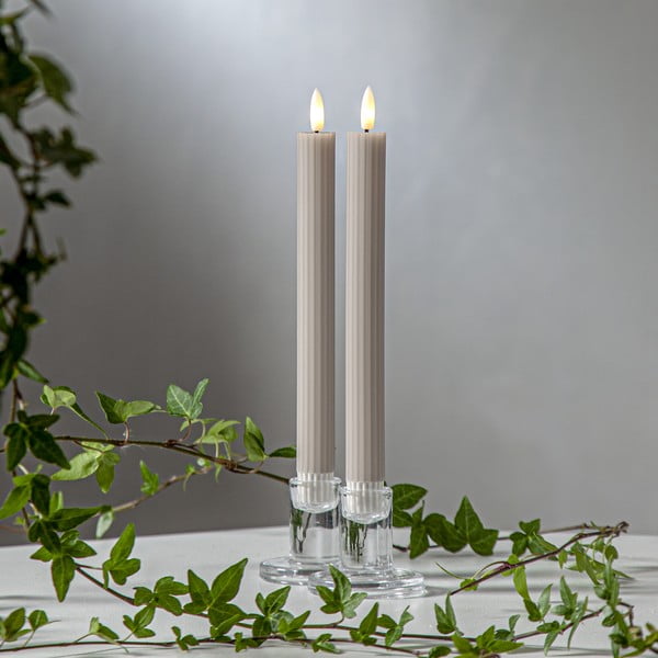 LED gyertya szett 2 db-os (magasság 25 cm) Flamme Stripe – Star Trading-image-1
