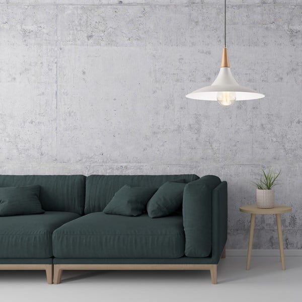 Fehér függőlámpa fém búrával ø 30 cm Ufo – LAMKUR-image-2