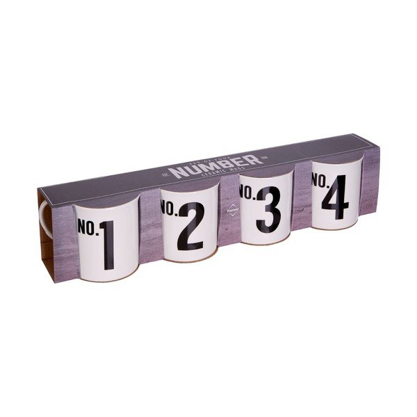 Numbers 4 db bögre ázsiai porcelán utánzatból, 342 ml - Premier Housewares-image-1