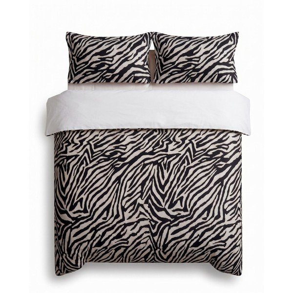 Fekete egyszemélyes ágyneműhuzat 200x140 cm Zebra – Mijolnir