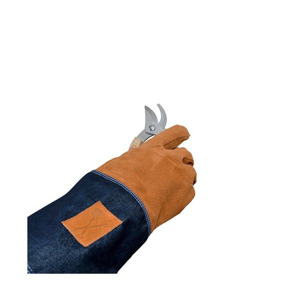 Denim kék-narancssárga kerti kesztyű csuklóvédővel - Esschert Design-image-4