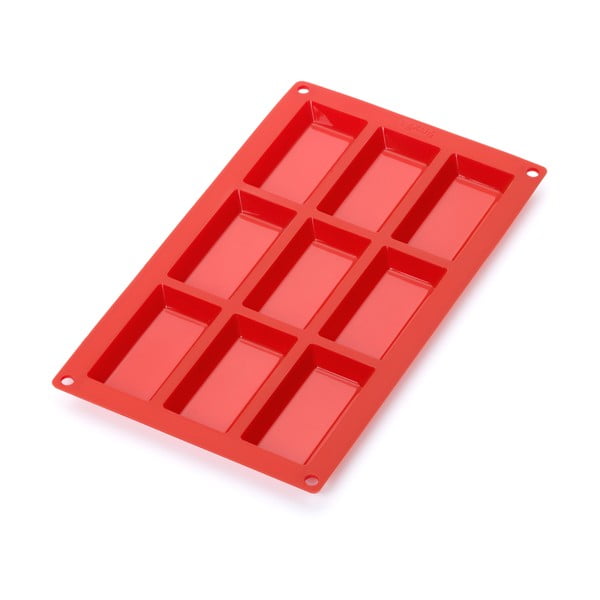 Piros szilikon sütőforma, 9 mini rekeszes - Lékué