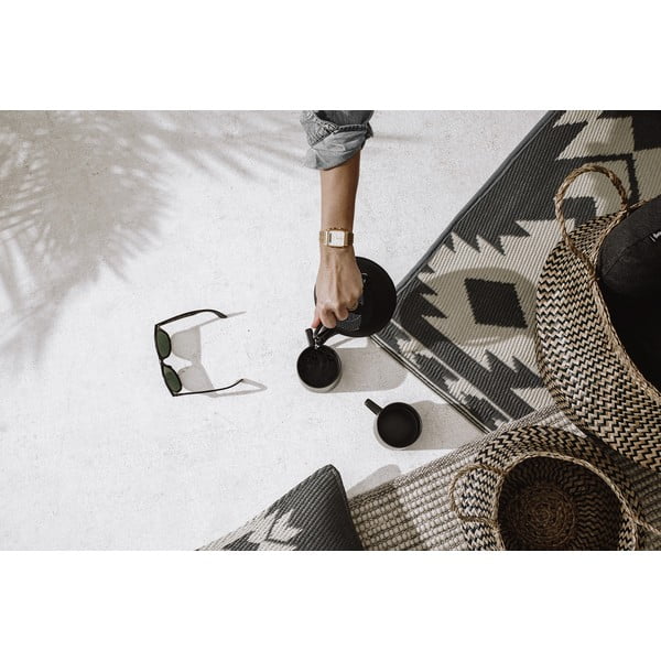 Miramar Gray szürke kétoldalas kültéri szőnyeg újrahasznosított műanyagból, 120 x 180 cm - Fab Hab-image-3