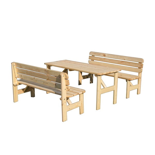 Natúr színű tömörfa kerti pad Viking – Rojaplast-image-1