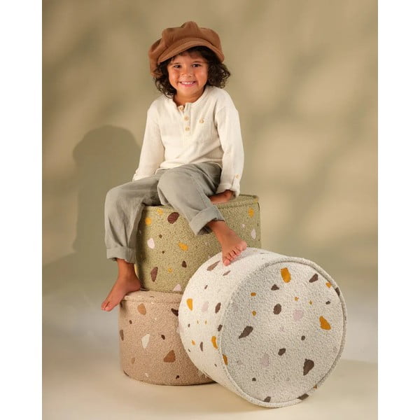 Világosbarna buklé-zsenília gyerek puff Terrazzo – Wigiwama-image-4
