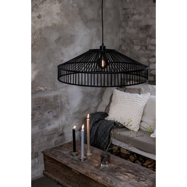 Fekete függőlámpa bambusz búrával ø 70 cm Tapa – Markslöjd-image-2