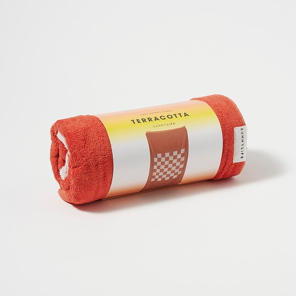 Luxe Games terrakotta narancssárga pamut strandtörülköző, 175 x 90 cm - Sunnylife-image-4