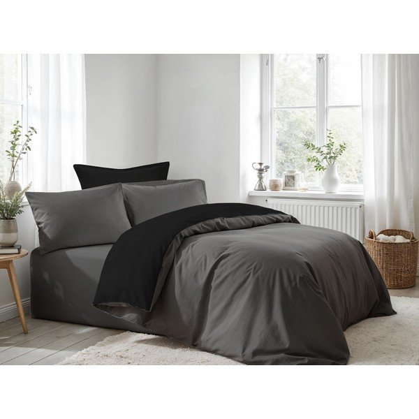 Antracitszürke kétszemélyes ágyneműhuzat 200x200 cm – Mijolnir