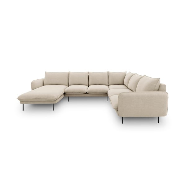 Vienna bézs U alakú kanapé, jobb oldali - Cosmopolitan Design
