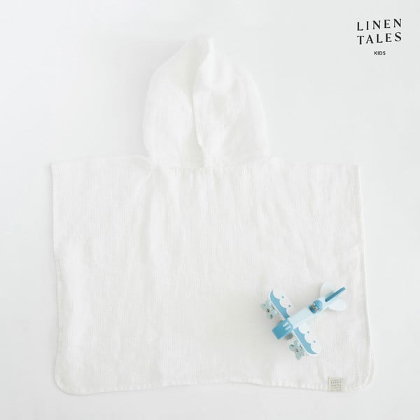 Fehér len gyerek fürdőköpeny 1-2 év – Linen Tales