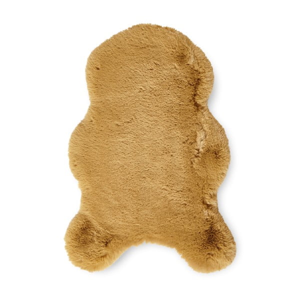 Mustársárga szintetikus szőrme szőnyeg 60x90 cm Super Teddy – Think Rugs