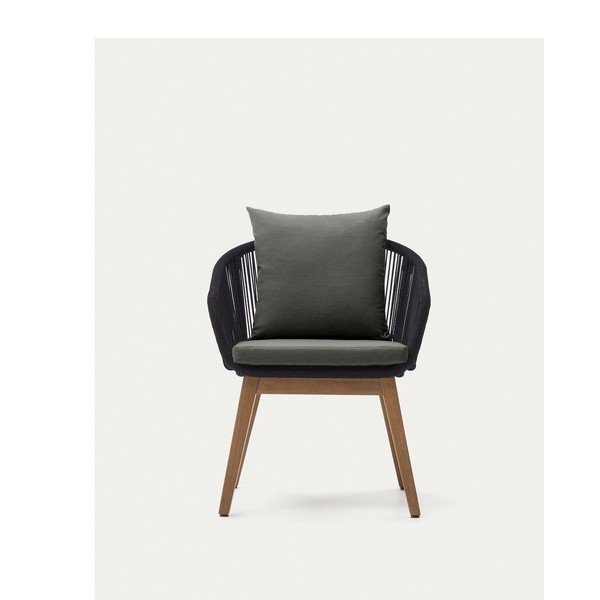 Fekete tömörfa kerti fotel Portalo – Kave Home-image-4