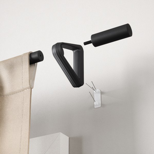 Matt fekete acél bővíthető függönykarnis 107 - 305 cm Trinity – Umbra-image-4
