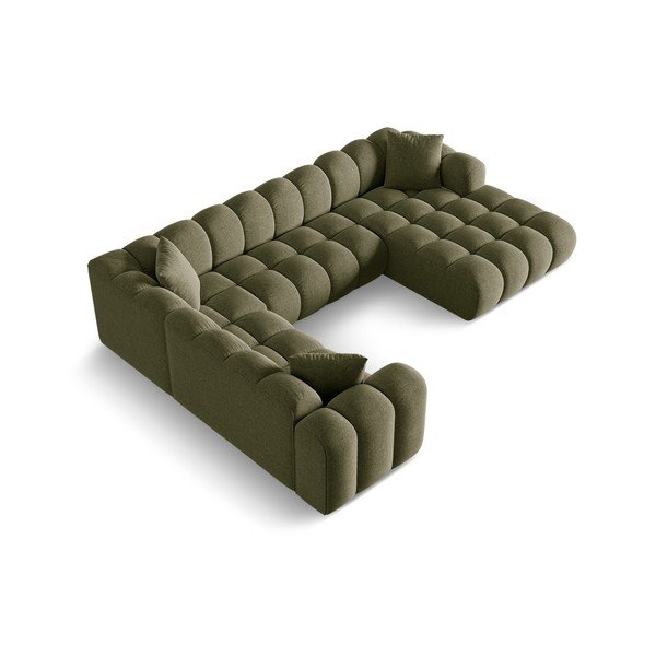 Zöld zsenília sarokkanapé (bal oldali-U alakú) Treno – Cosmopolitan Design-image-2