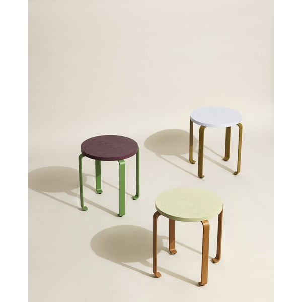 Barna-kék kőrisfa lábtartó Smile - Hübsch-image-3