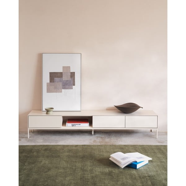 Fehér TV-állvány 195x35 cm Vedrana – Kave Home-image-1