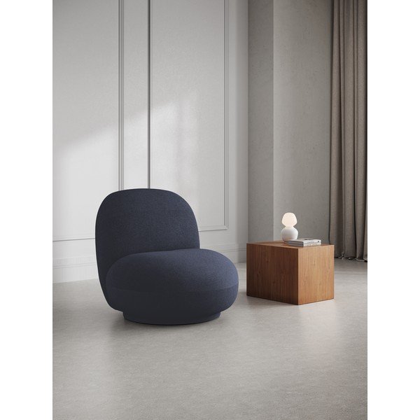 Sötétkék buklé fotel Chuck – Micadoni Home-image-1