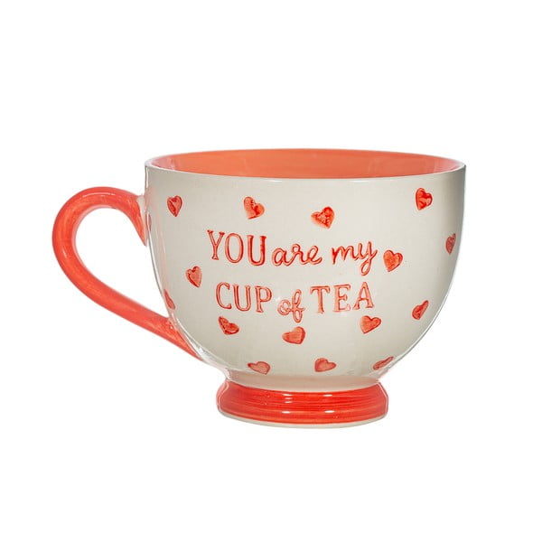 Piros-fehér kerámia bögre 400 ml You are My Cup of Tea – Sass & Belle