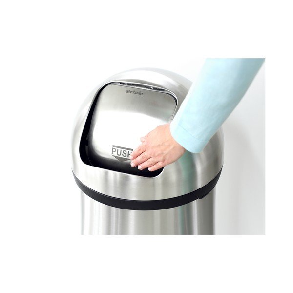 Matt ezüstszínű acél szemetes 60 l Push Bin – Brabantia-image-4