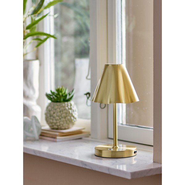 Sárgaréz színű LED asztali lámpa fém búrával (magasság 28 cm) Lianna – Bloomingville-image-1