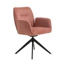 Rózsaszín kárpitozott karfás étkezőfotel Roxana – Unique Furniture