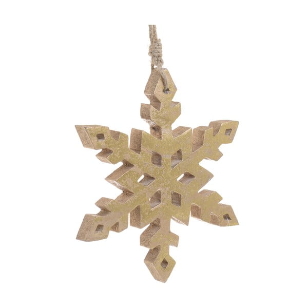 Freya hópehely formájú, fából készült felfüggeszthető karácsonyi dekoráció - InArt