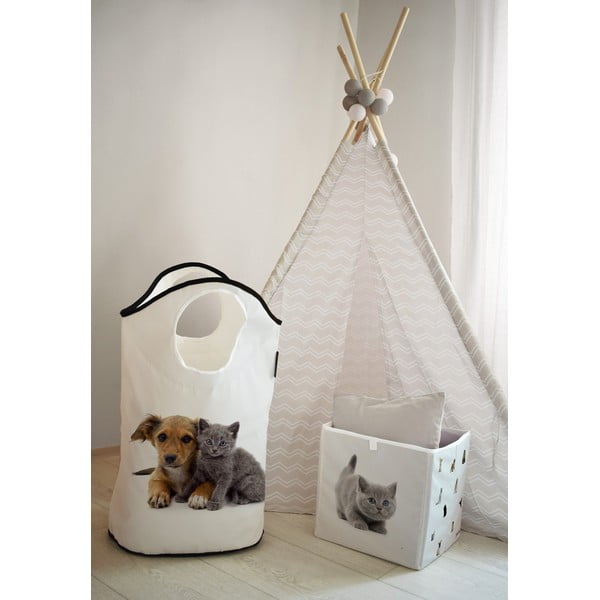 Fehér textil játéktároló kosár 57x26x70 cm The Cutest Ones – Butter Kings-image-1