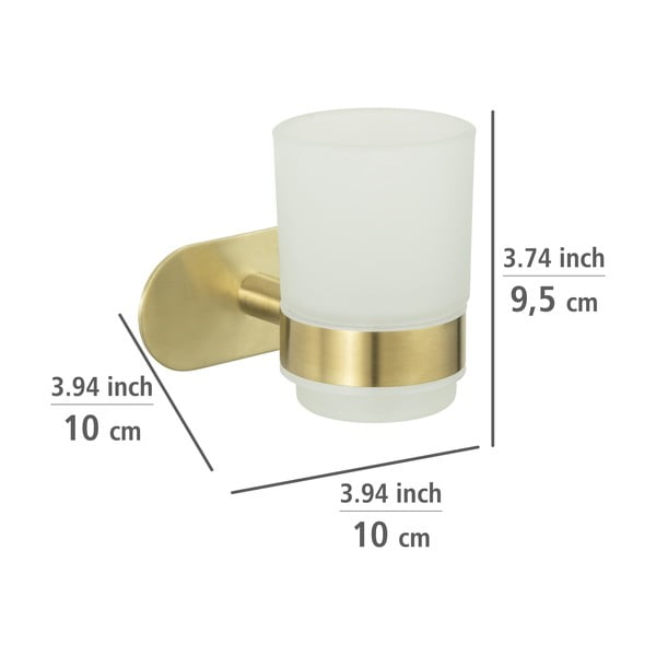 Aranyszínű öntapadós üveg fogkefetartó pohár Orea Gold – Wenko-image-3