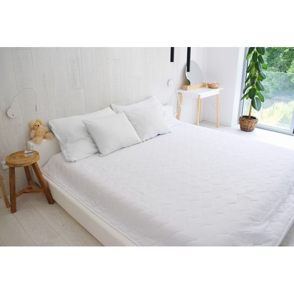 Fehér muszlin steppelt ágytakaró 210x240 cm Plain Muslin – Butter Kings-image-2