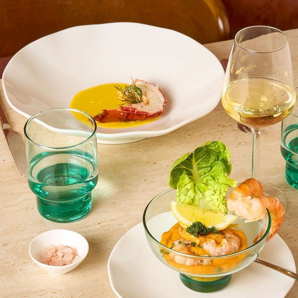 Zöld újrahasznosított üveg pohár 6 db-os fagylalthoz 400 ml Revera – BonBistro-image-4