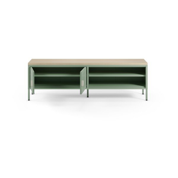 Mentazöld-natúr színű fém TV-állvány 160x50x35 cm Sayla – Marckeric-image-2