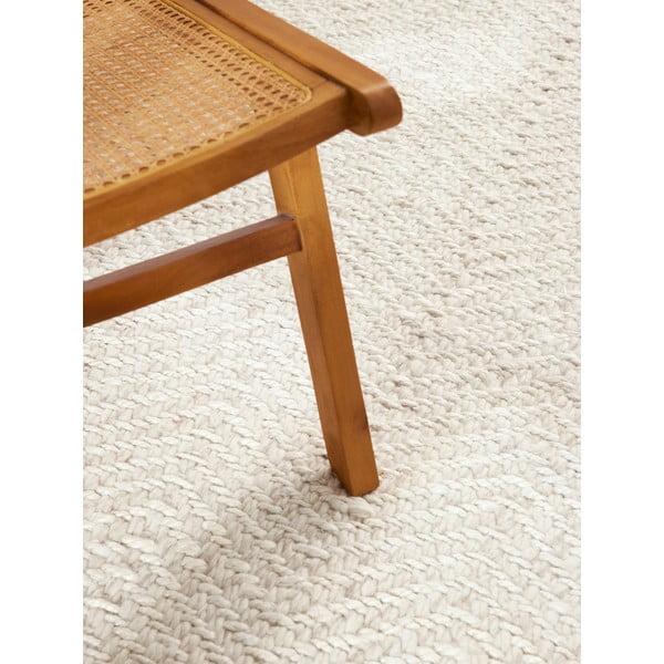 Krémszínű-elefántcsont színű kézi szövésű gyapjúkeverék futószőnyeg 80x200 cm Majoli – Elle Decoration-image-4