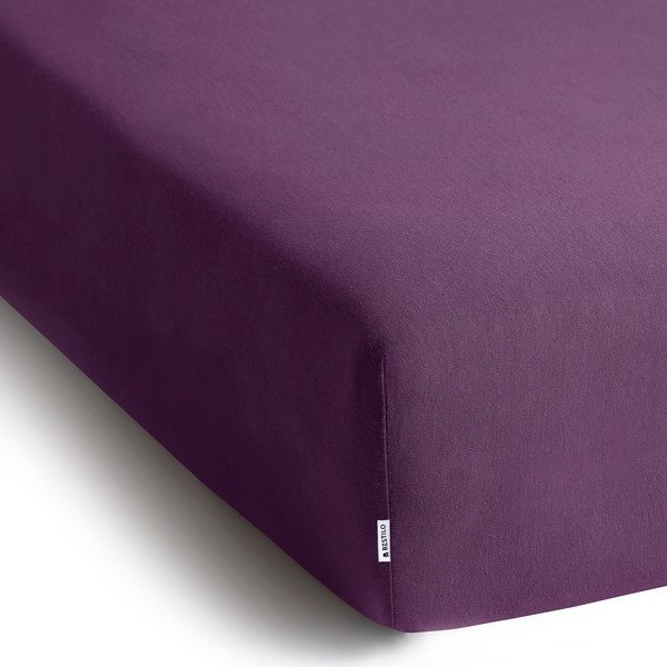 Lila gumis jersey lepedő 220x200 cm Amber – Restilo-image-2