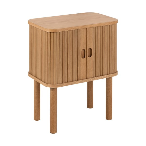 Natúr színű éjjeliszekrény tölgyfa dekorral Langley – Actona-image-2