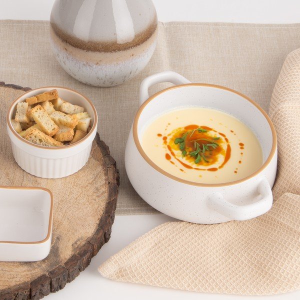 Krémszínű kerámia tálka szett 4 db-os 850 ml Statek – Orion-image-1