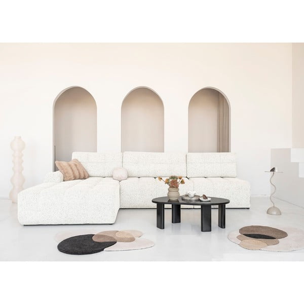 Krémszínű kinyitható tárolóhelyes moduláris sarokkanapé (bal oldali) Lulu – Miuform-image-1